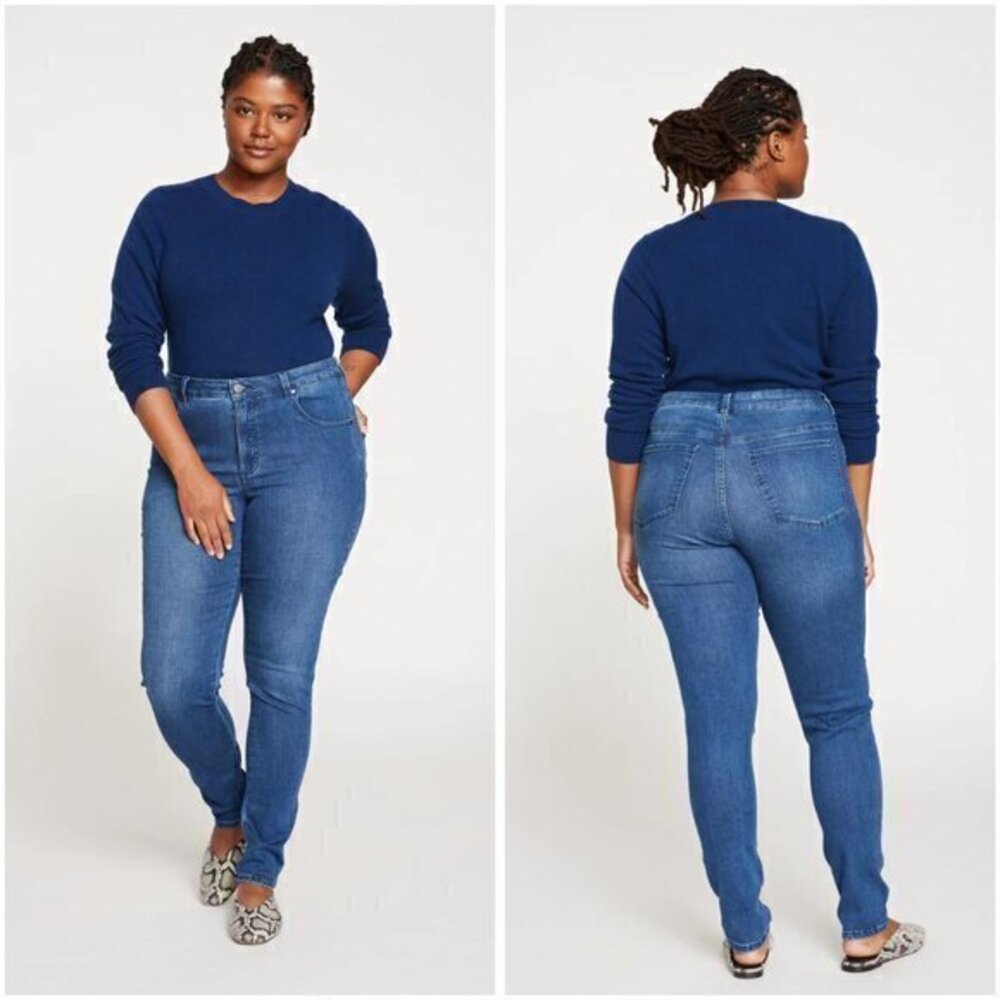Universal Standard Seine Mid Rise Skinny Jeans in True Blue 32" Size 10
